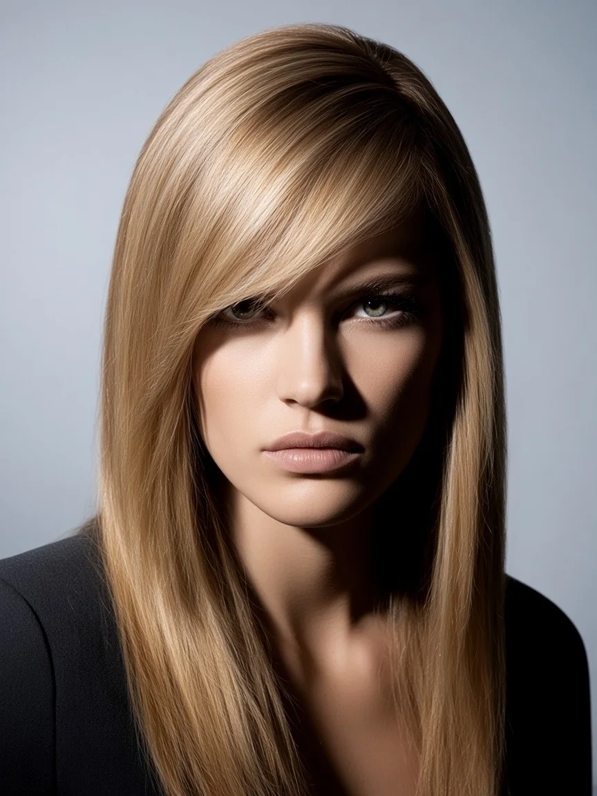 Sleek honey blonde
