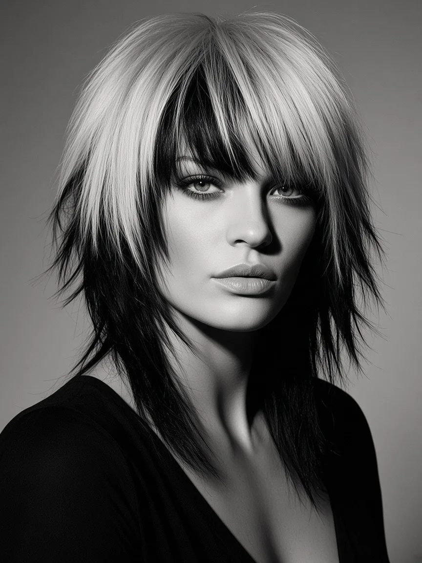 Platinum and dark shag