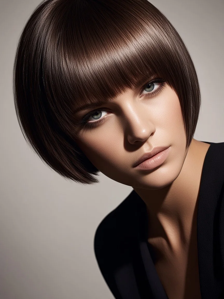 Chocolate-brown bob